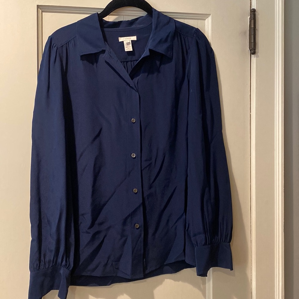 100% silk j crew top